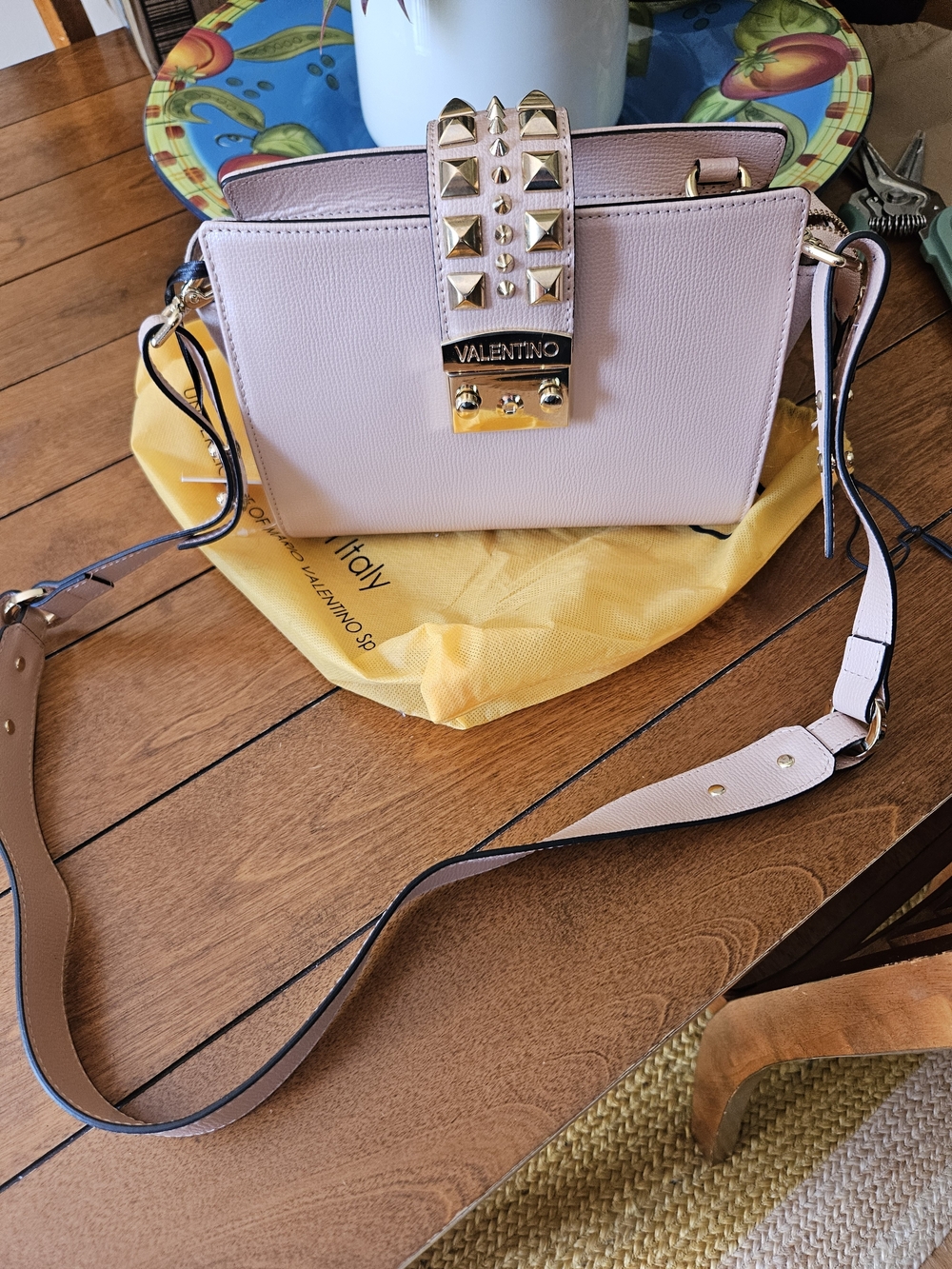 Valentino Mario Kiki Rockstud Pink Leather Bag Nwt